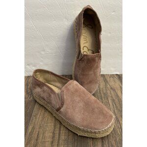 Sam Edelman Size 7.5M Carrin‎ Pink Velvet Espadrille Platform Shoes Comfort